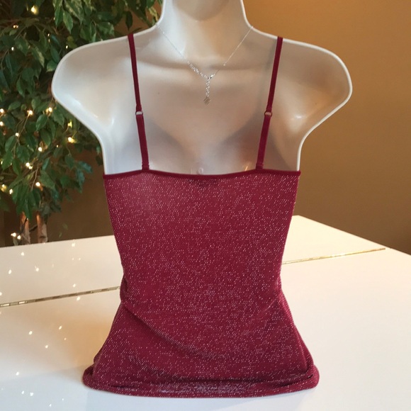 EXPRESS RED & SILVER SPARKLY CAMISOLE TOP SIZE XS - Picture 8 of 8